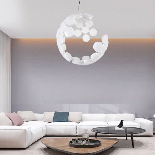 Contemporary White Acrylic Led Chandelier – Modern Hanging Ceiling Light