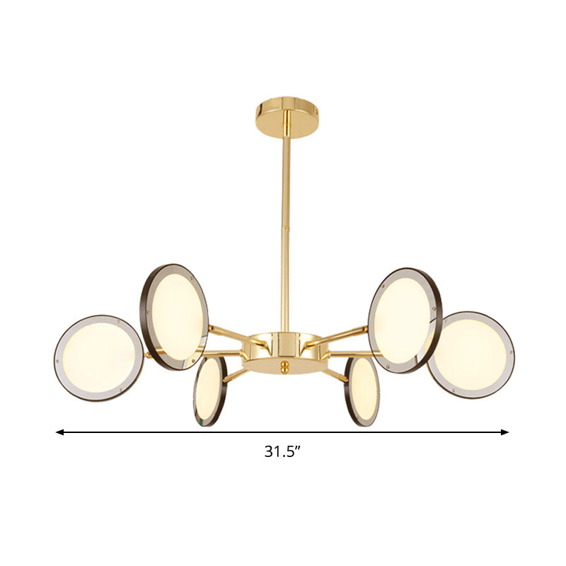 Modern Gold Sputnik Starburst Chandelier - 6/8 Light Hanging Ceiling Fixture With Warm/White