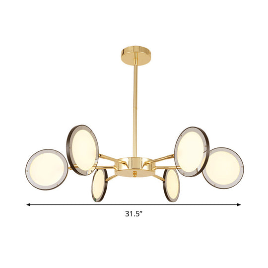 Modern Gold Sputnik Starburst Chandelier - 6/8 Light Hanging Ceiling Fixture With Warm/White