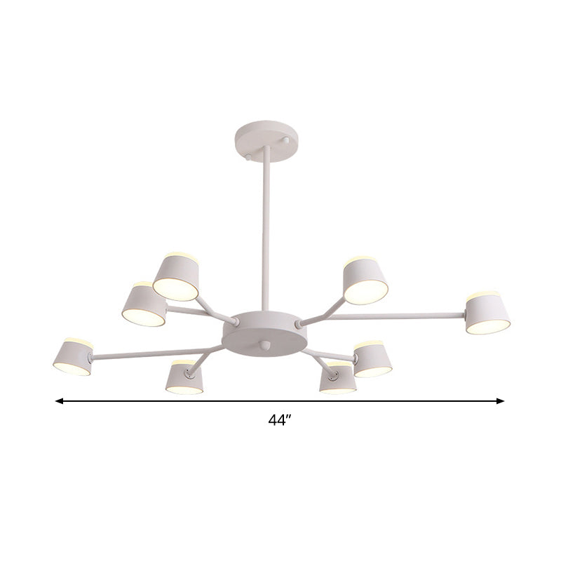 Sleek Sputnik Pendant Light Fixture - Modern Metal Chandelier With 8 Heads For Bedroom