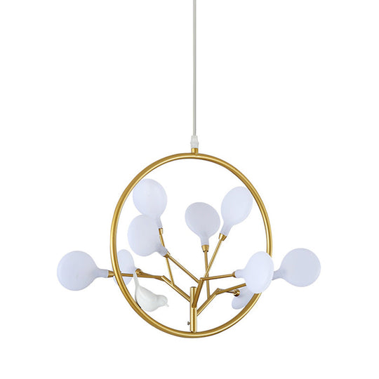 Postmodern Brass Branch Chandelier Pendant Light With Led Hanging Kit - Warm/White