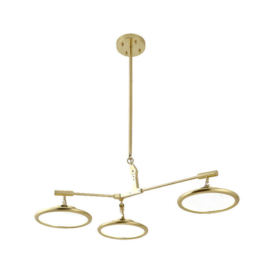 Gold Branch Chandelier Light Fixture - Modern Pendant Kit With 3/5 Heads In Warm/White