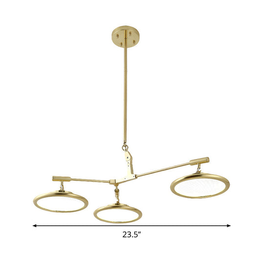 Gold Branch Chandelier Light Fixture - Modern Pendant Kit With 3/5 Heads In Warm/White