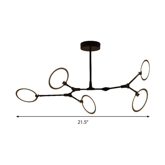 Contemporary 5-Light Metal Pendant Chandelier In Black