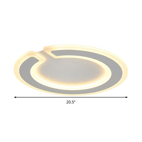 16.5/20.5 Dia Round Ceiling Lamp - Simple & Elegant Led Flushmount Lighting In Warm/White/Natural