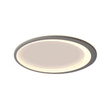 12/16/19.5 W Grey Oval Ring Ceiling Light - Nordic Style Led Flush Mount Lamp In Warm/White/3