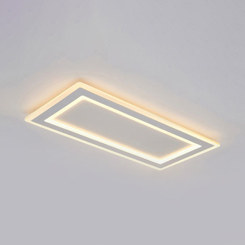 Modern Flush Mount Ceiling Light With Thin Acrylic Frame - Warm/White Led Indoor Lighting White /