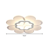 Modern 16’/19.5’ White Led Flower Flush Mount Ceiling Lamp With 3 Light Color Options