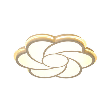 White Petal Flush Led Ceiling Lamp - Modern Stylish Design With Acrylic Shade 3 Color Light Options