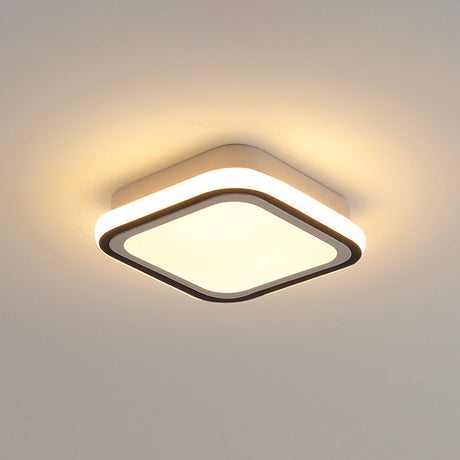 Minimalist Black Led Corridor Ceiling Flush Light With Versatile Metal Shade In White/3 Color