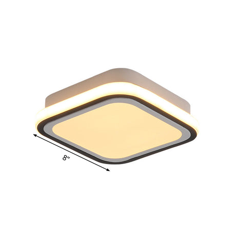 Minimalist Black Led Corridor Ceiling Flush Light With Versatile Metal Shade In White/3 Color