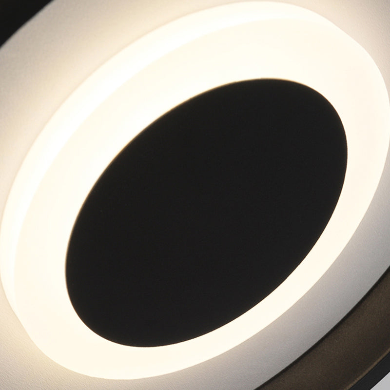 Modern Mini Led Flush Mount Ceiling Lamp With Black Frame In Warm/White/3 - Color Light Options