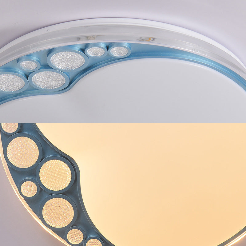 Sky Blue Apple Ceiling Lamp With Led Light In Warm/White/3 Colors