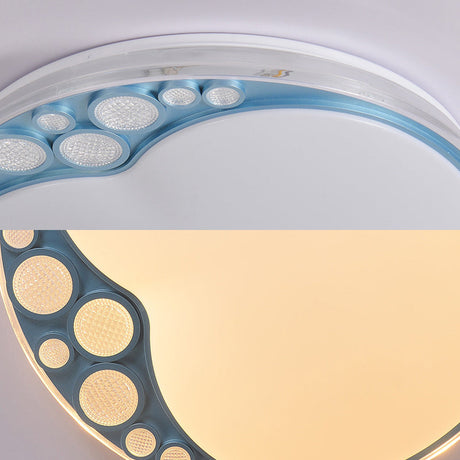Sky Blue Apple Ceiling Lamp With Led Light In Warm/White/3 Colors