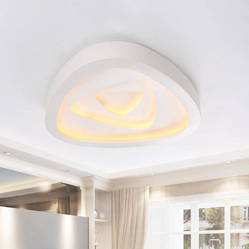 Nordic Style Triangle Ceiling Light - Acrylic White Led With Remote Control Dimming (16.5 Or 19/20.5