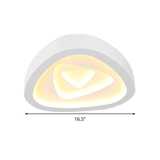 Nordic Style Triangle Ceiling Light - Acrylic White Led With Remote Control Dimming (16.5 Or 19/20.5
