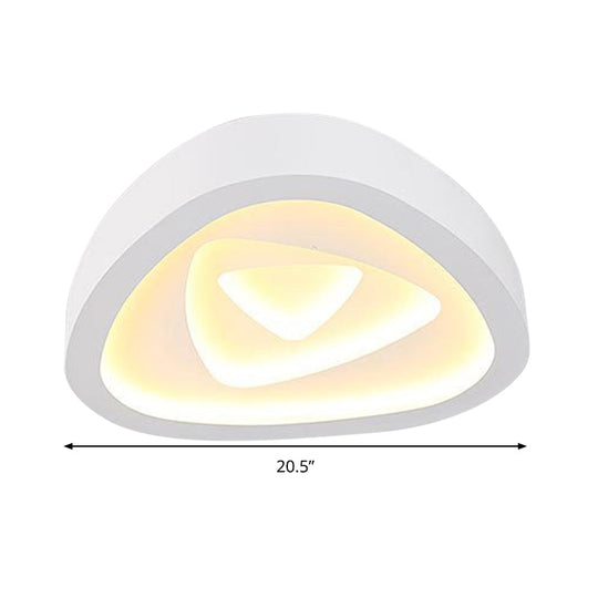 Nordic Style Triangle Ceiling Light - Acrylic White Led With Remote Control Dimming (16.5’ Or