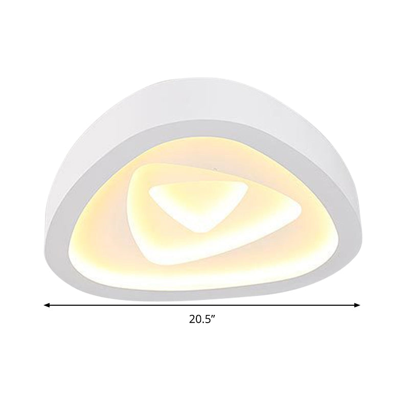 Nordic Style Triangle Ceiling Light - Acrylic White Led With Remote Control Dimming (16.5 Or 19/20.5