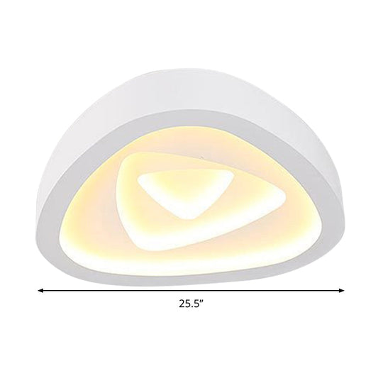 Nordic Style Triangle Ceiling Light - Acrylic White Led With Remote Control Dimming (16.5 Or 19/20.5