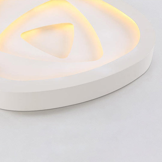 Nordic Style Triangle Ceiling Light - Acrylic White Led With Remote Control Dimming (16.5’ Or