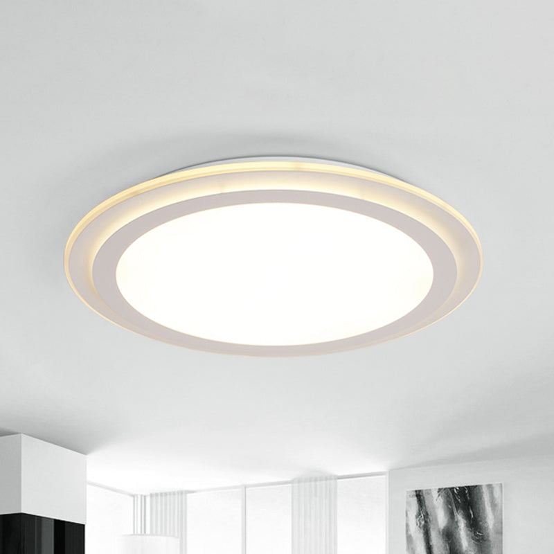 Modern 2 Tier Round Ceiling Flush Mount Light - 12.5’/16.5’/20.5’ Dia Acrylic Led Warm/White