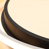 15’/19’ W Led Flush Ring Light - Simple Style Metal Ceiling Lighting In Black/White