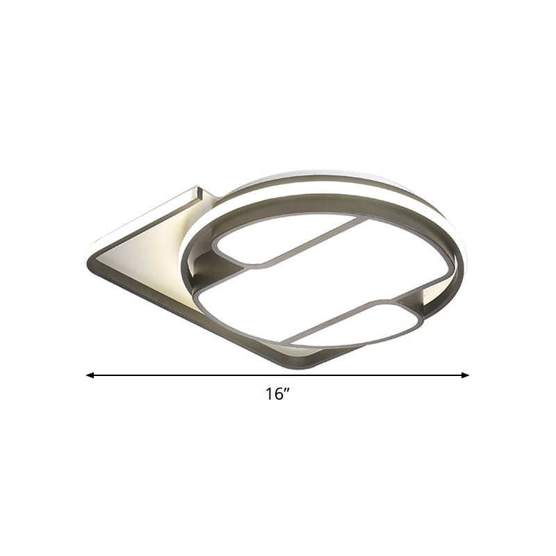 Geometric Led Ceiling Light In Modern Black And White Design - Sizes 16’/19.5’ 3 Color Options