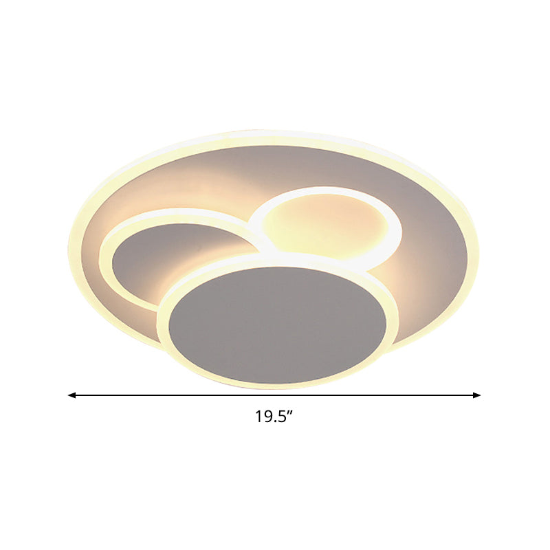 Modern Round Led Ceiling Lamp In Warm/White Light - Acrylic Flush Mount