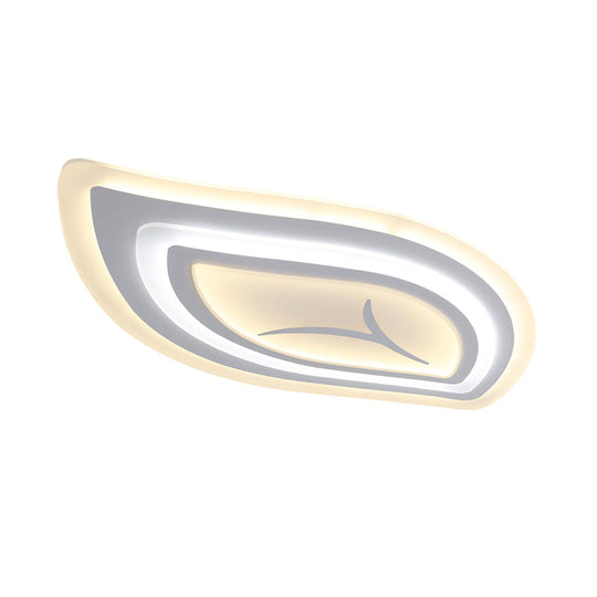 Modern Acrylic Led Ceiling Light With Stepless Dimming In Warm Or White - 21.5/25.5/33.5 Wide