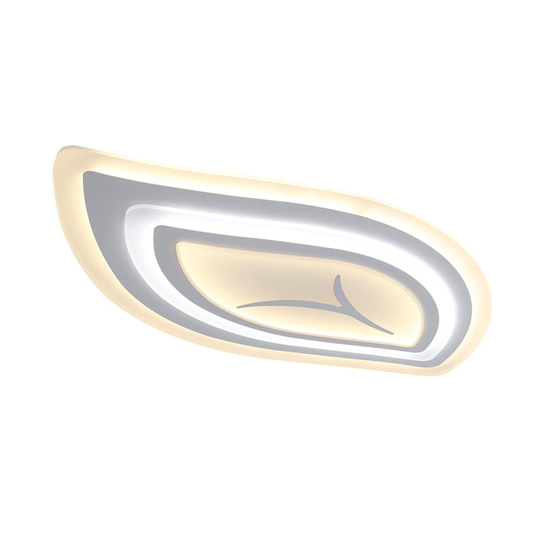 Modern Acrylic Led Ceiling Light With Stepless Dimming In Warm Or White - 21.5’/25.5’/33.5’ Wide