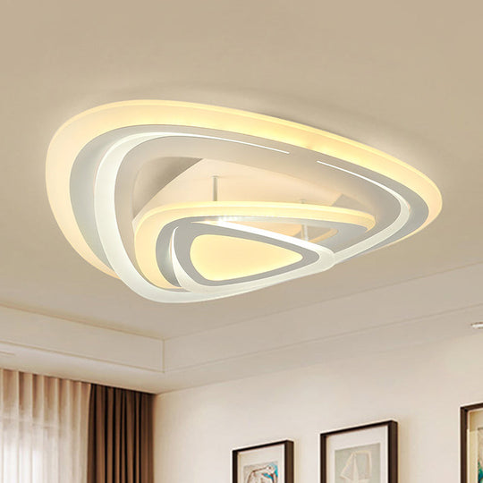 Modern White Triangle Acrylic Led Ceiling Light Fixture With Warm/White Lighting
