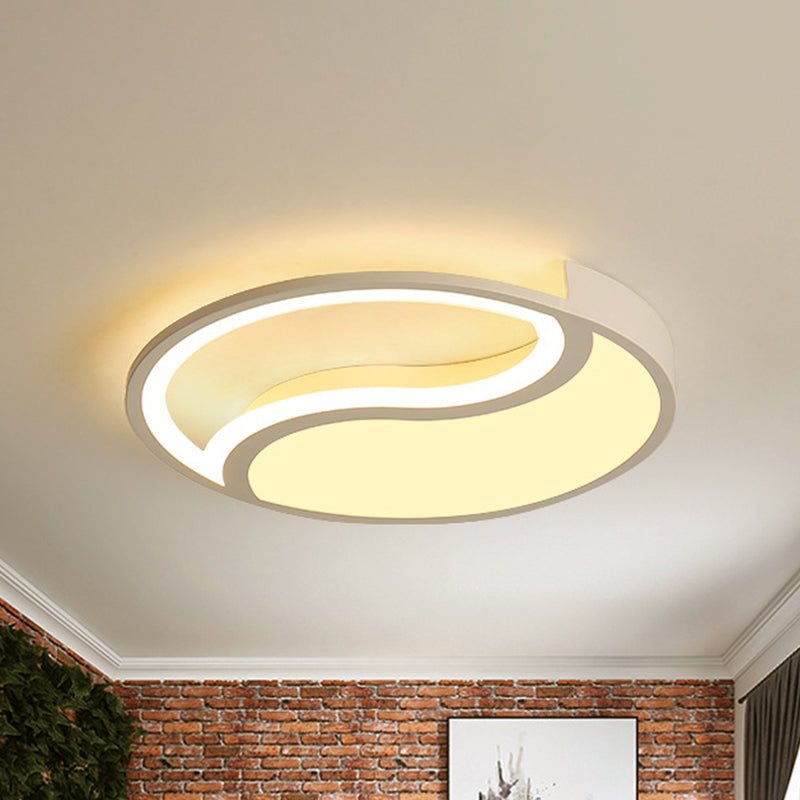 Minimalist Circle Led Ceiling Light - White Acrylic Warm/White/3 Color Options 16/19.5 Wide