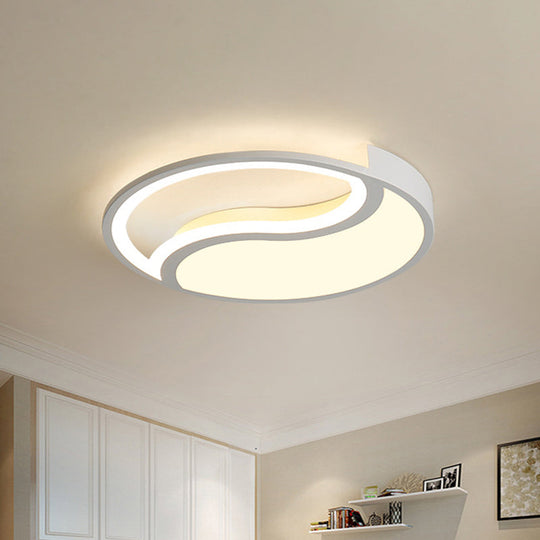 Minimalist Circle Led Ceiling Light - White Acrylic Warm/White/3 Color Options 16/19.5 Wide