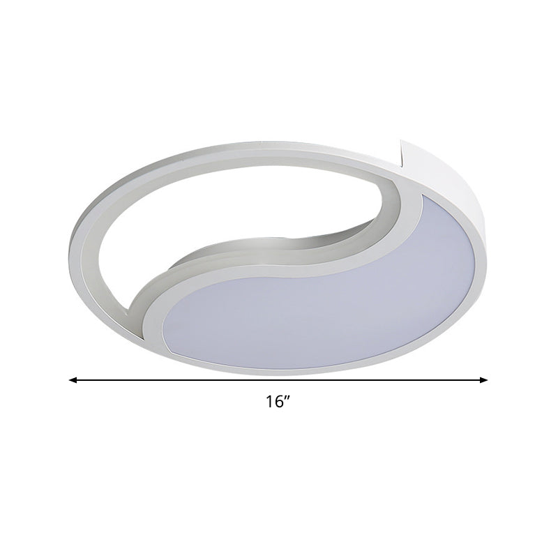 Minimalist Circle Led Ceiling Light - White Acrylic Warm/White/3 Color Options 16/19.5 Wide