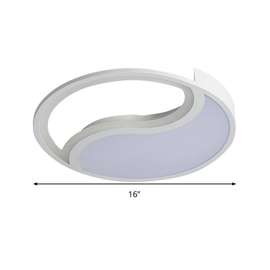 Minimalist Circle Led Ceiling Light - White Acrylic Warm/White/3 Color Options 16/19.5 Wide