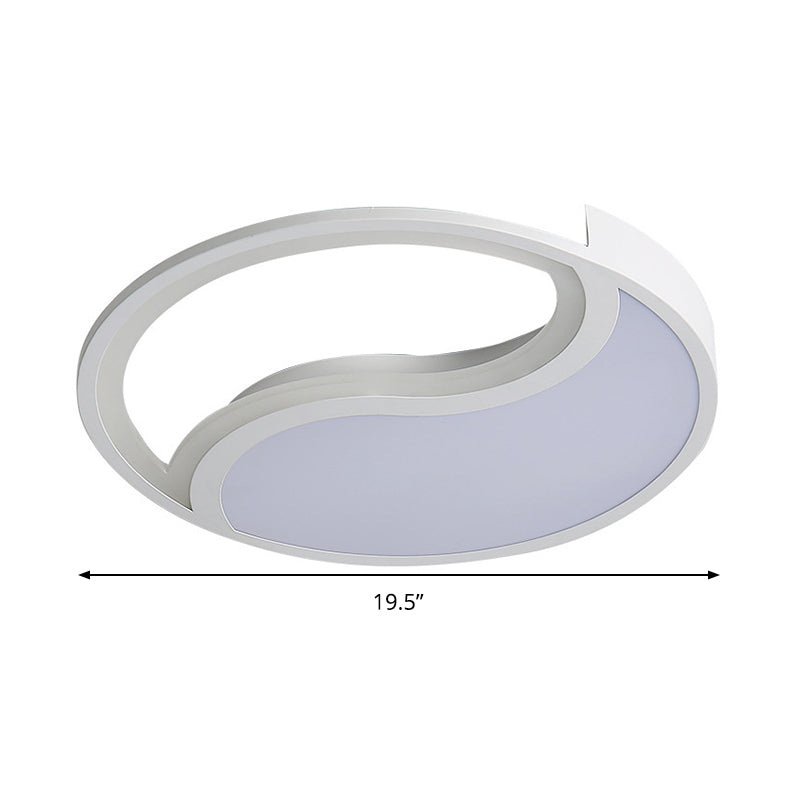 Minimalist Circle Led Ceiling Light - White Acrylic Warm/White/3 Color Options 16/19.5 Wide