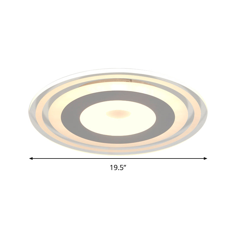 Simple Style Led Flush Mount Fixture In White With Acrylic Shade Circle Design 3 Color Light