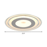 Simple Style Led Flush Mount Fixture In White With Acrylic Shade Circle Design 3 Color Light Options