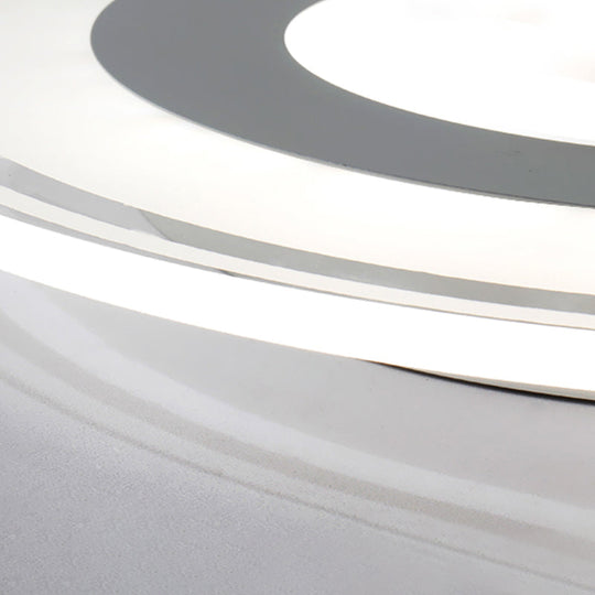 Simple Style Led Flush Mount Fixture In White With Acrylic Shade Circle Design 3 Color Light Options