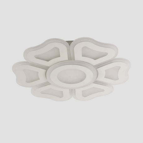 Flower Bedroom Led Ceiling Light Fixture In Modern White Acrylic Flush Design