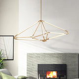 Modern Gold Metal Diamond Led Chandelier - Hanging Ceiling Light