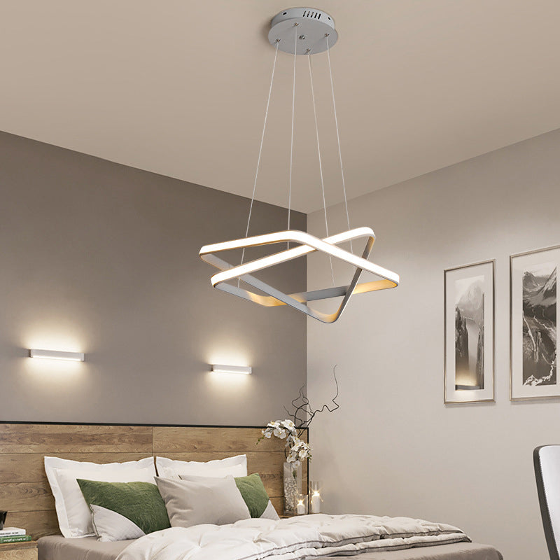 Modern White Led Chandelier Lighting: Seamless Acrylic Hang Light With Warm/White