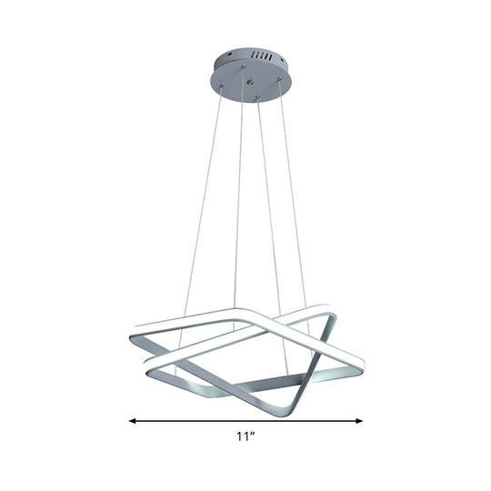 Modern White Led Chandelier Lighting: Seamless Acrylic Hang Light With Warm/White