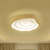 Minimalist White Led Flush Mount Lamp - 21’/25’ Wide Tree - Ring Ceiling Light With 3 Color Options