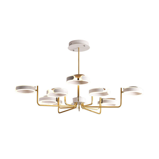 Modern Starburst Metal Chandelier Lamp - 8/10 Heads Black/Gray/White Pendant Light Kit Warm/White