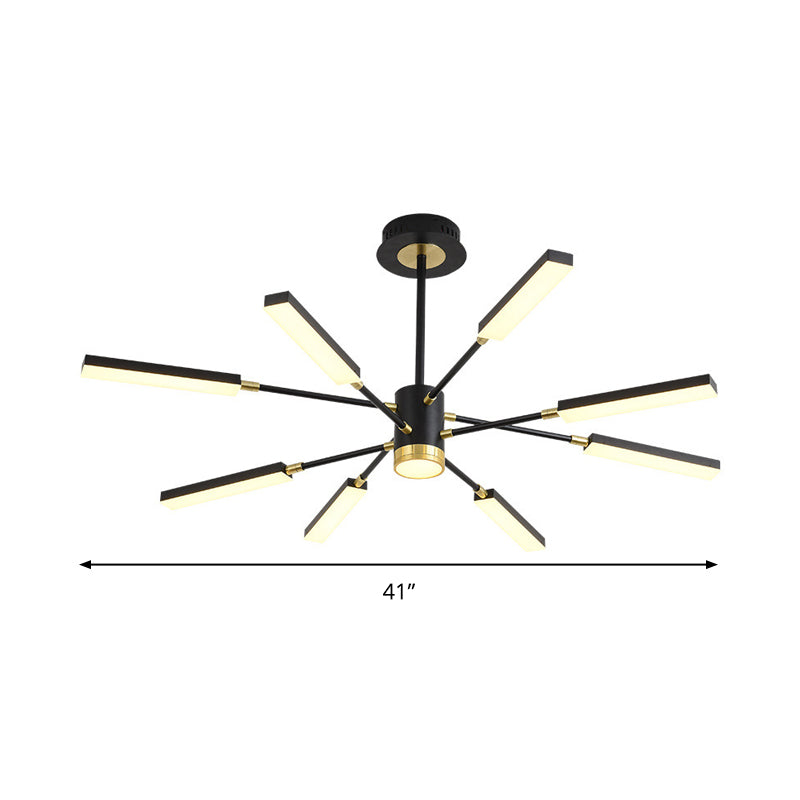 Modern Metal Sputnik Pendant Chandelier- 6/8 Head Hanging Light Kit In Warm/White