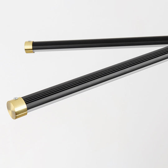 Sputnik Modern Hanging Chandelier - Metal Black Finish 6/8 Lights Warm/White Suspension Light