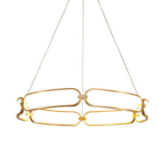 23.5’/31.5’ Minimalist Gold Led Pendant Chandelier - Metal Hanging Light With Adjustable