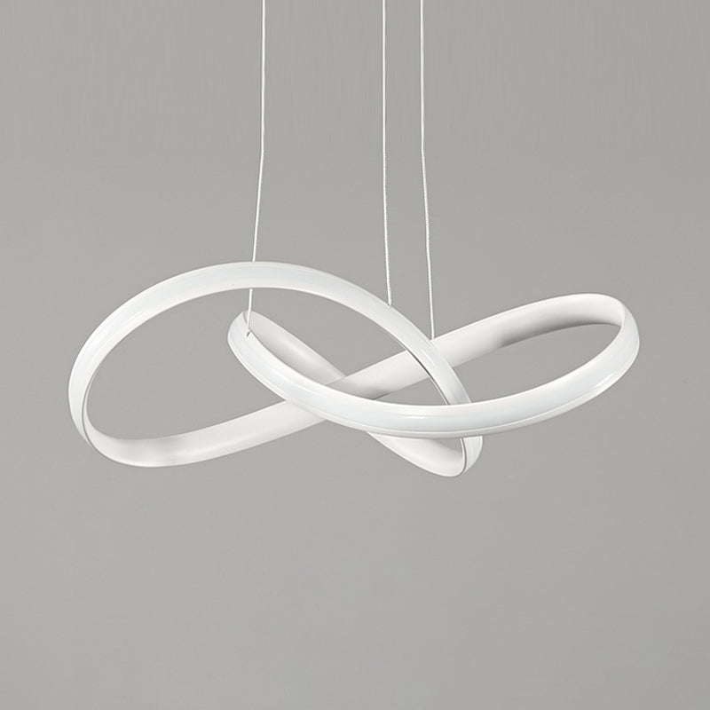 Sleek Acrylic Chandelier Pendant Light With Seamless Curve Design White Led In Warm/White