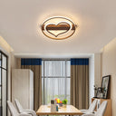 Acrylic Flush Led Ceiling Lamp - Heart Design Simple Style White/Coffee Variants 16’/19.5’ Wide
